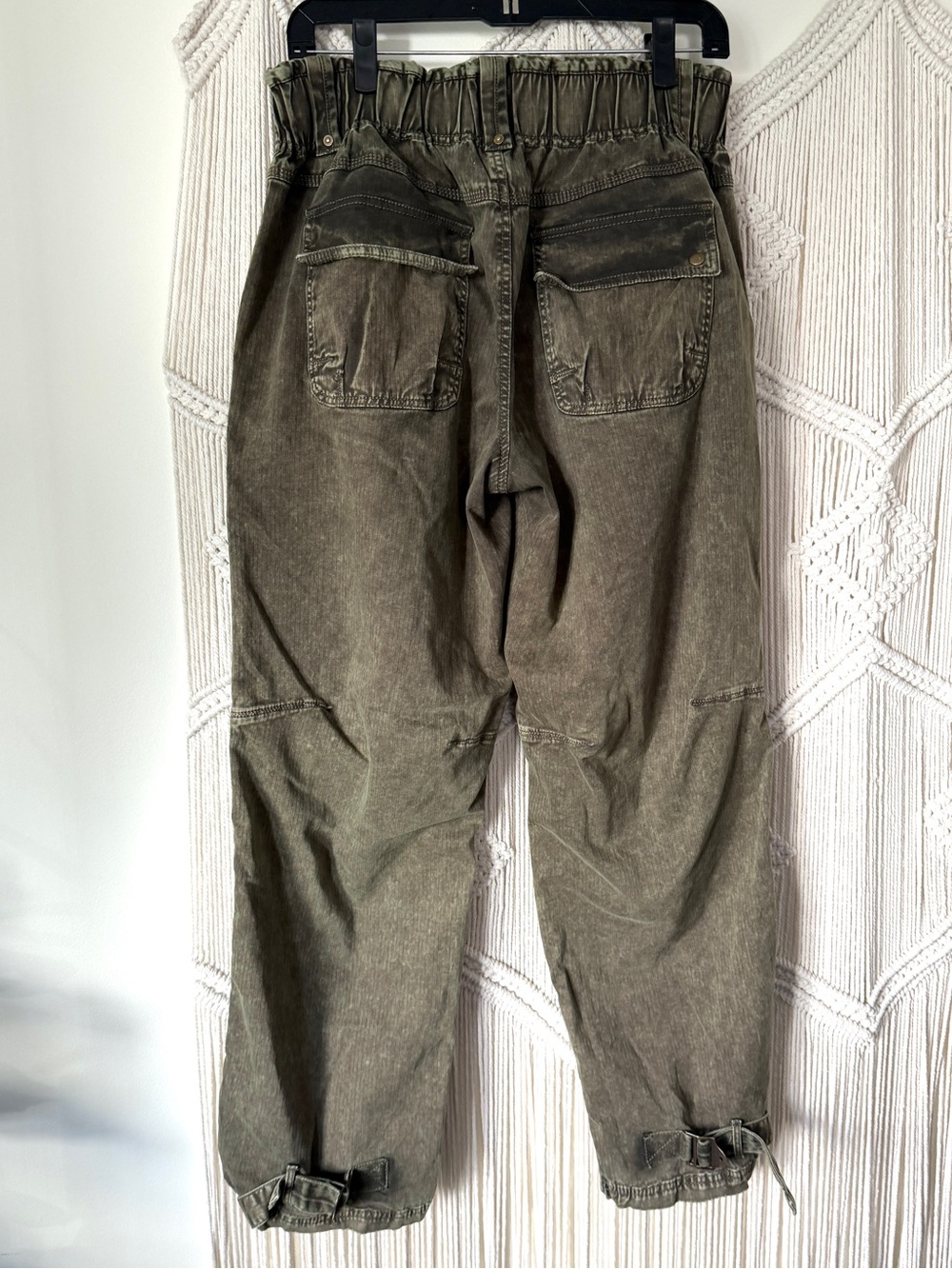 We the Free Can’t Compare Slouch Olive Green Mineral Washed Cargo Pant Utility S - Picture 12 of 16